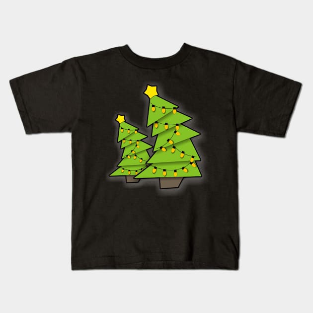 Merry Christmas Trees With Light Kids T-Shirt by holidaystore